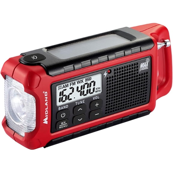 ER210 NOAA Emergency Weather Radio - Compact, Crank, Weather Alerts, AM/FM Radio, Multiple Power Sources, SOS Emergency Flashlight