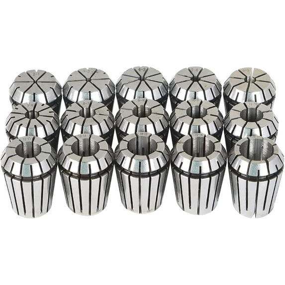 ER25 Spring Collet Set 2-16MM Carbon Steel Spring Collet Set for CNC Workholding Engraving and Milling Lathe Tools 15 Pack