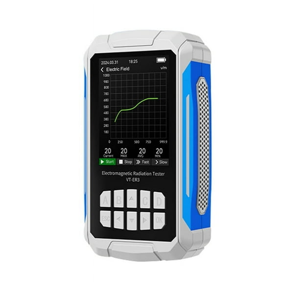 -ER3 5-in-1 Electromagnetic Radiation Detector-&Electric Field Testing with Temperature & Humidity Measurement White