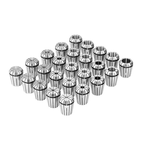 ER32 Collet Set 25pcs 1/16-13/16 inch, CNC Milling Lathe Tool Chuck, 15m TIR Precision, with Labeled Storage Boxes for Engraving Machine & Drill Press