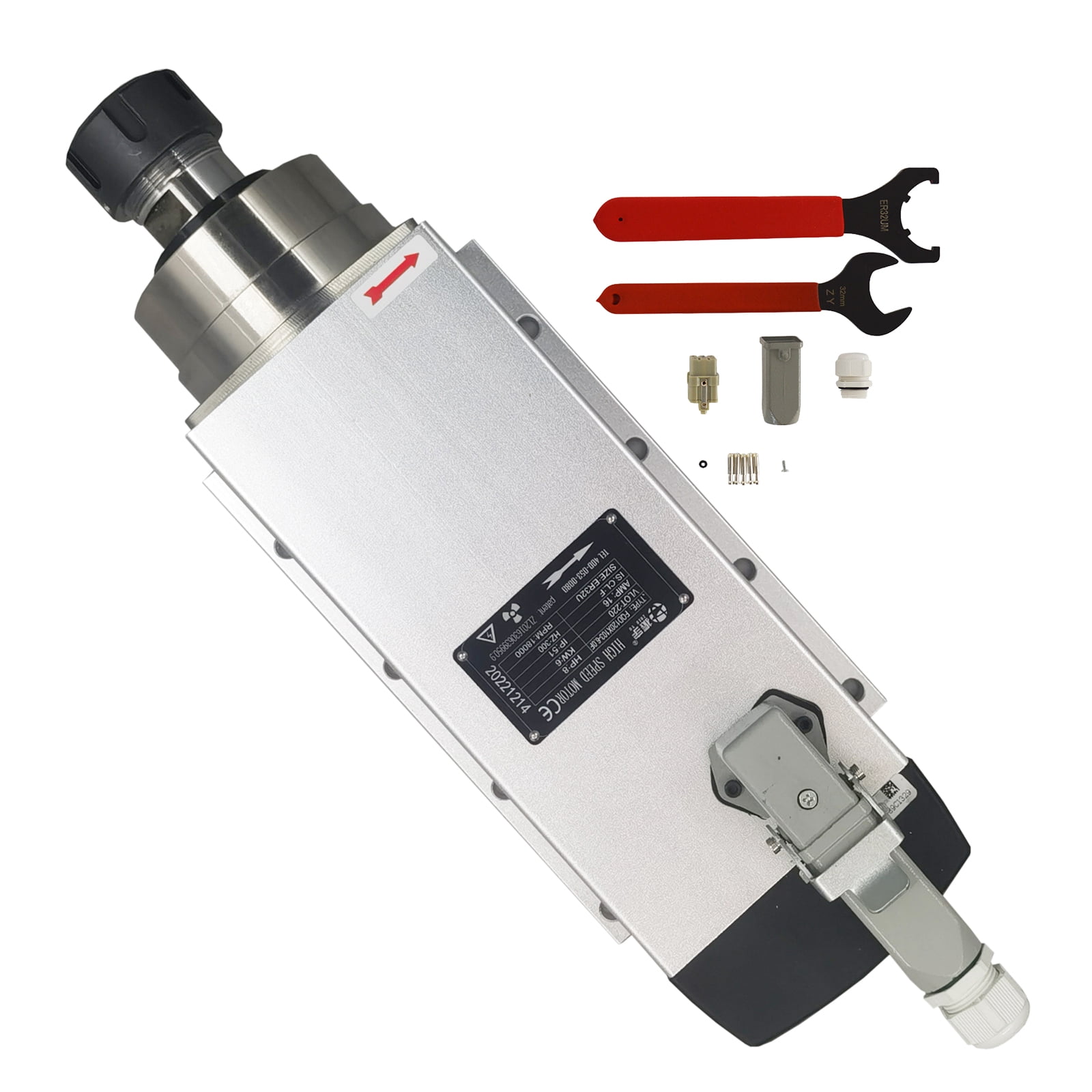 ER32 Square Spindle Motor with Flange for Furniture Cutting Machines ...