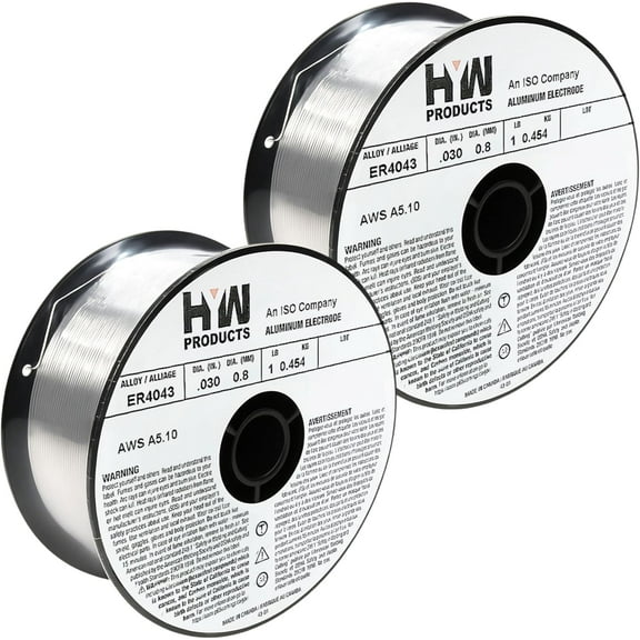 ER4043 Mig .030" Aluminum Welding Wire 1-Pound Roll (Made in North America) 2-Pack
