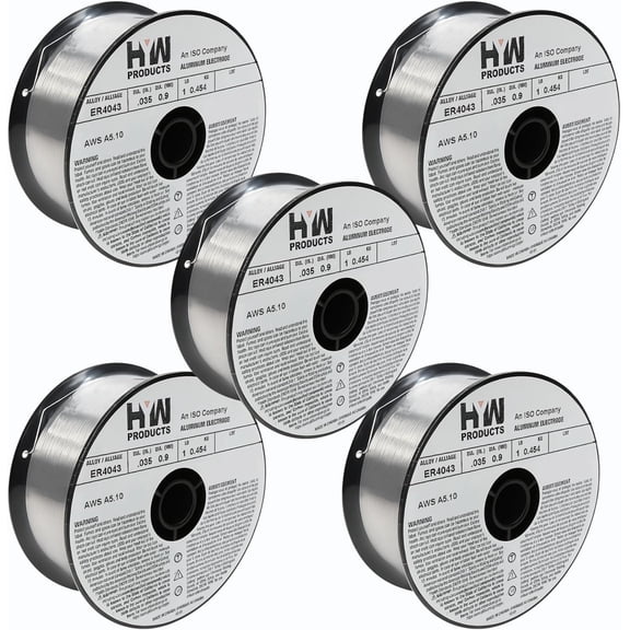 ER4043 Mig .035" Aluminum Welding Wire 1-Pound Roll (Made in North America) 5-Pack