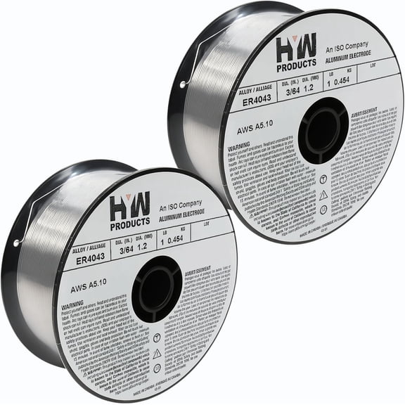 ER4043 Mig 3/64" Aluminum Welding Wire 1-Pound Roll (Made in North America) 2-Pack