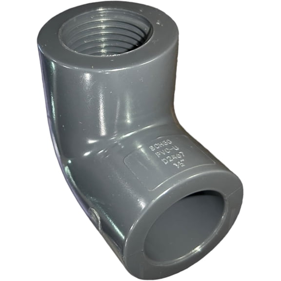 ERA D2467 Schedule 80 PVC 1-1/2 90-Degree Female Thread Elbow, Slip  Thread, NSF-PW