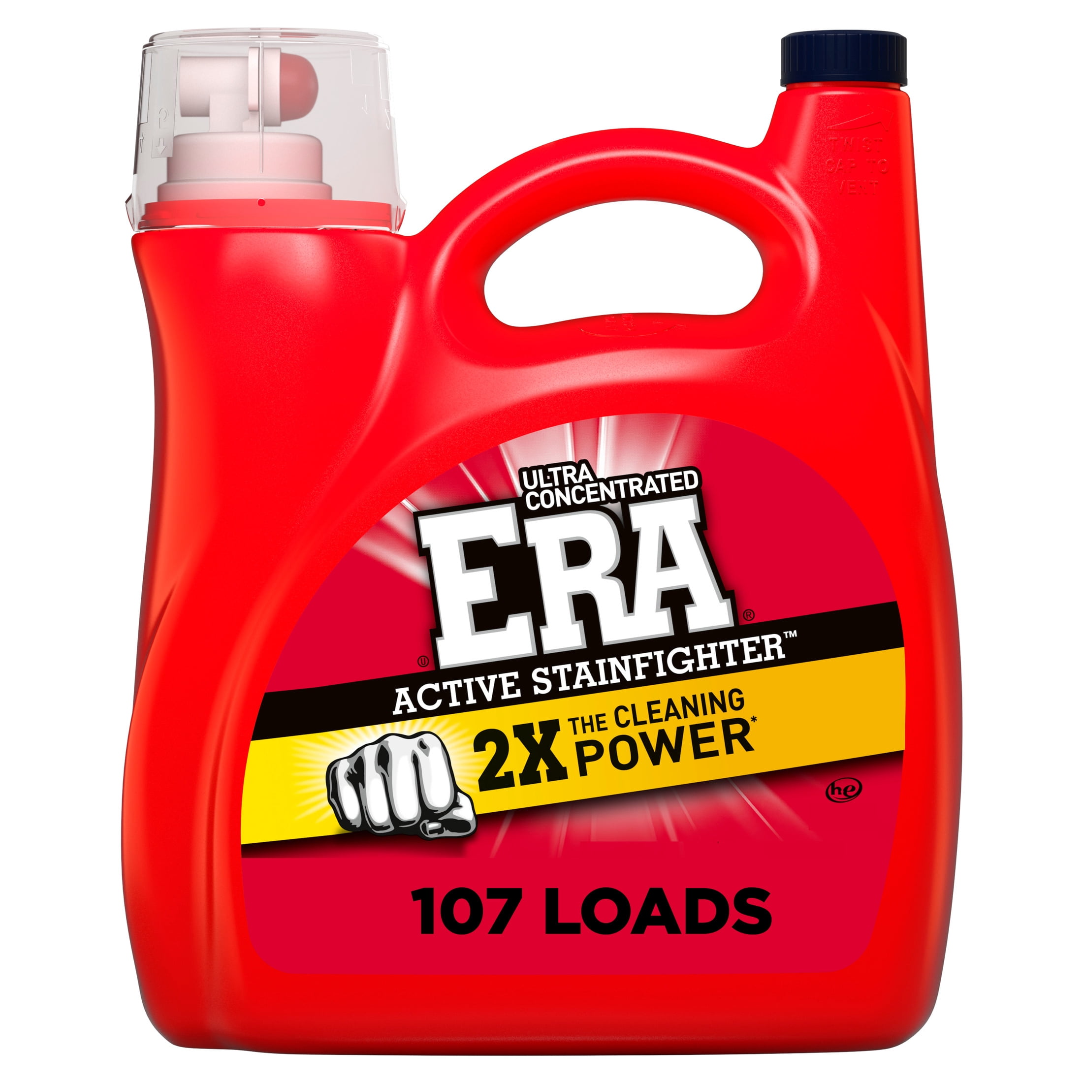Era 2X Ultra Active Stainfighter Formula Liquid Laundry Detergent, 141 fl oz, 107 Loads