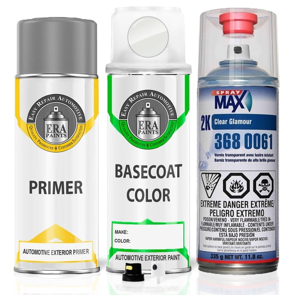 ERA Paints 040 - Super White 2 for TOYOTA Exact Match Spray Paint Spray - Premium Kit w/ 2K SprayMax Clearcoat