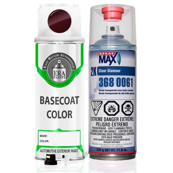 ERA Paints 093/PR9 - Bordeaux Metallic for ALFA ROMEO Exact Match Spray Paint Spray - Essential Kit W/ 2K SprayMax Clearcoat