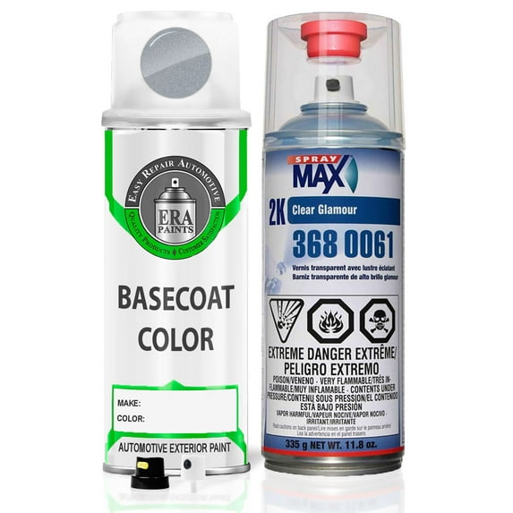 ERA Paints 22V - Sunlight Silver Metallic for MAZDA Exact Match Spray Paint Spray - Essential Kit w/ 2K SprayMax Clearcoat