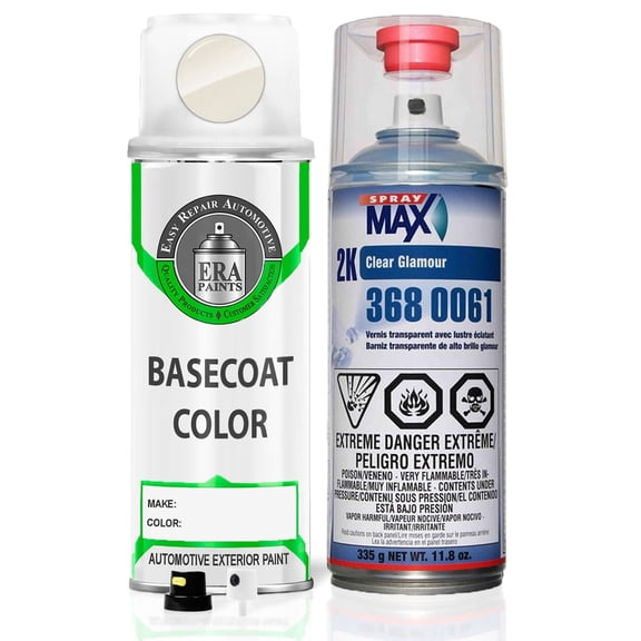 ERA Paints 268A/KW3/PW3 - White for FIAT Exact Match Spray Paint Spray - Essential Kit w/ 2K SprayMax Clearcoat