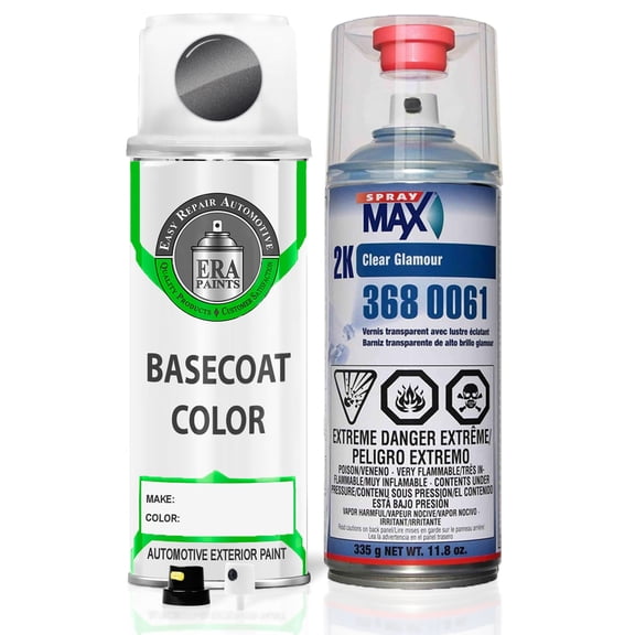 ERA Paints 310/WA656R/GAL - Carbon Gray Metallic for SAAB Exact Match Spray Paint Spray - Essential Kit w/ 2K SprayMax Clearcoat