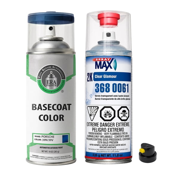 ERA Paints 39N/39V - Iris Blue Metallic for Porsche Exact Match Automotive Spray Paint - Essential Kit w/ 2K SprayMax Clearcoat