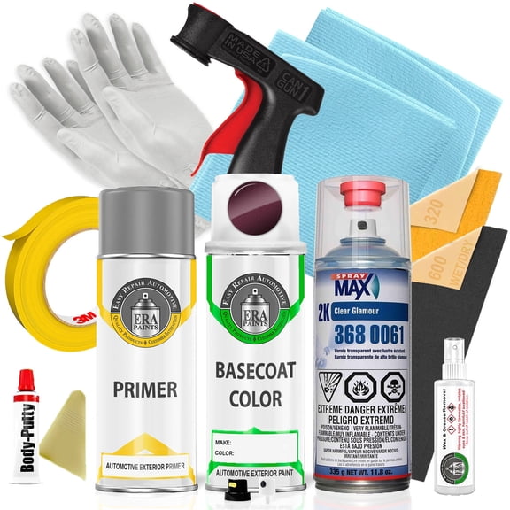 ERA Paints 3P2 - Black Cherry Pearl for LEXUS Exact Match Spray Paint Spray - Pro Kit W/ 2K SprayMax Clearcoat