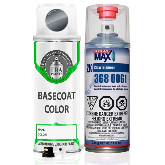 ERA Paints 400 - Steel Gray Metallic for BMW Exact Match Spray Paint Spray - Essential Kit W/ 2K SprayMax Clearcoat