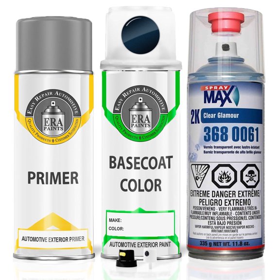 ERA Paints 42M - Deep Crystal Blue Metallic for MAZDA Exact Match Spray Paint Spray - Premium Kit W/ 2K SprayMax Clearcoat
