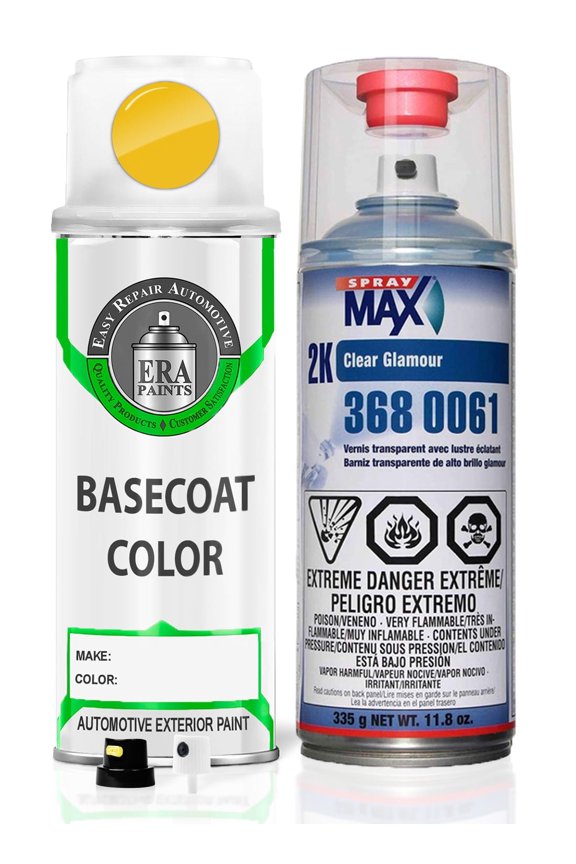 576 - Solar Yellow for TOYOTA Exact Match Spray Paint Spray - Essential Kit w/ 2K SprayMax Clearcoat