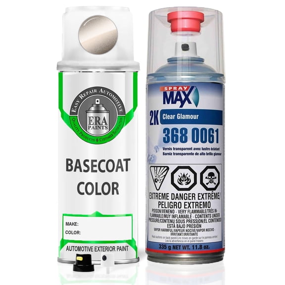 ERA Paints 693/1693 - Desert Silver Metallic for MERCEDES Exact Match Spray Paint Spray - Essential Kit w/ 2K SprayMax Clearcoat
