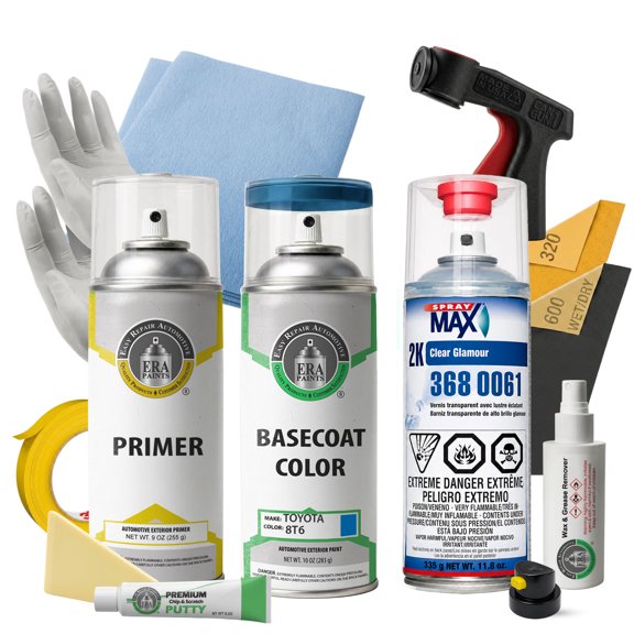ERA Paints 8T6 - Voodoo Blue for Toyota Exact Match Automotive Spray Paint - Pro Kit w/ 2K SprayMax Clearcoat