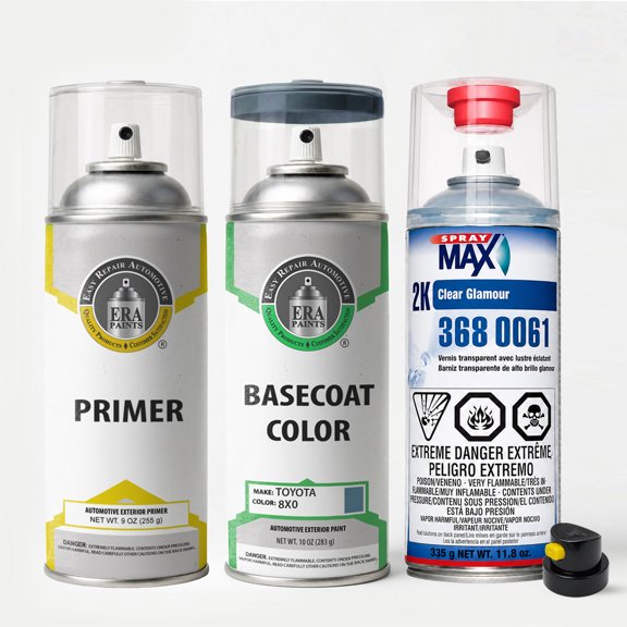 ERA Paints 8X0 - Heritage Blue for Toyota Exact Match Automotive Spray Paint - Premium Kit w/ 2K SprayMax Clearcoat