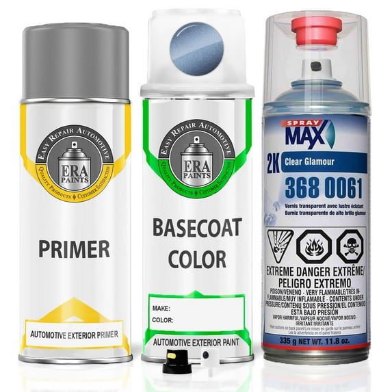 ERA Paints 935/5935 - Quartz Blue Metallic for MERCEDES Exact Match Spray Paint Spray - Premium Kit w/ 2K SprayMax Clearcoat