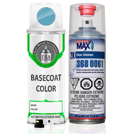 ERA Paints 952/KBH/PBH - Light Blue for FIAT Exact Match Spray Paint Spray - Essential Kit w/ 2K SprayMax Clearcoat