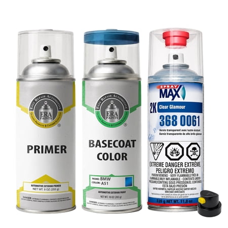 ERA Paints A51 - Montego Blue Metallic for BMW Exact Match Spray Paint Spray - Premium Kit w/ 2K SprayMax Clearcoat