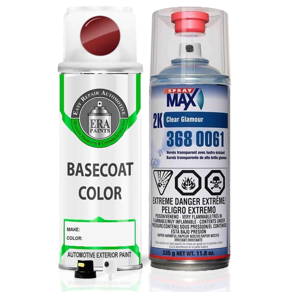 ERA Paints AP4/BA/P4/FL - Sunset Red Metallic for NISSAN Exact Match Spray Paint Spray - Essential Kit W/ 2K SprayMax Clearcoat