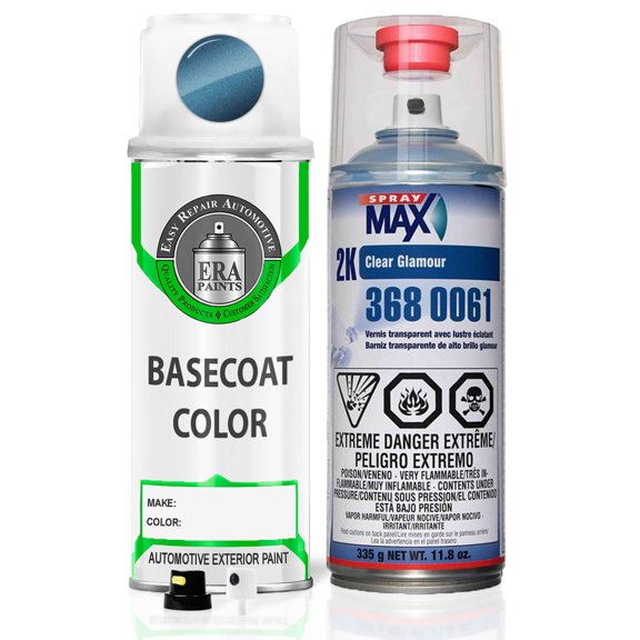 ERA Paints B537M - Atomic Blue Metallic for HONDA Exact Match Spray Paint Spray - Essential Kit w/ 2K SprayMax Clearcoat