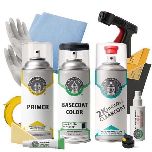 ERA Paints B92P - Nighthawk Black Pearl for Acura Exact Match Touch-Up Spray Paint - 2K Pro Kit