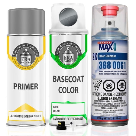ERA Paints C97L/EB5 - Tridion Silver Metallic for SMART Exact Match Spray Paint Spray - Premium Kit w/ 2K SprayMax Clearcoat