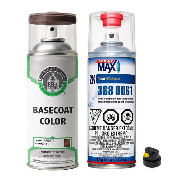 ERA Paints CAS - Dark Brown Metallic for Infiniti Exact Match Automotive Spray Paint - Essential Kit w/ 2K SprayMax Clearcoat