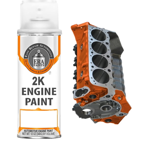 ERA Paints Chevy Orange Engine Paint With Omni-Curing Catalyst - 2K Aerosol High Gloss Chemical Resistant and Extremely Durable Against Color Fade and Brake Fluid