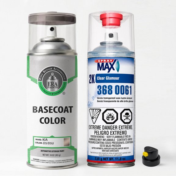 ERA Paints D5/D5U - Sand Track Metallic for Kia Exact Match Automotive Spray Paint - Essential Kit w/ 2K SprayMax Clearcoat