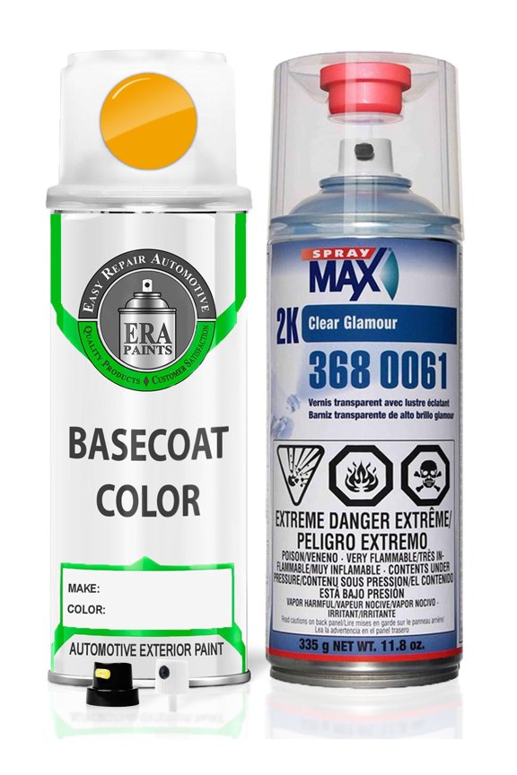 EW3 - Solar Yellow for NISSAN Exact Match Spray Paint Spray - Essential Kit w/ 2K SprayMax Clearcoat
