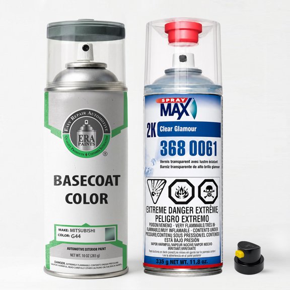 ERA Paints G44 - Lofty Green Pearl for Mitsubishi Exact Match Automotive Spray Paint - Essential Kit w/ 2K SprayMax Clearcoat