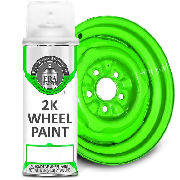 ERA Paints Green Wheel Paint with Omni-Curing Catalyst - 2K Aerosol High Gloss Chemical Resistant and Extremely Durable Against Color Fade and Brake Fluid