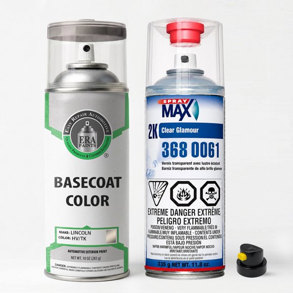 ERA Paints HV/TK - Mineral Gray Metallic for Lincoln Exact Match Automotive Spray Paint - Essential Kit w/ 2K SprayMax Clearcoat