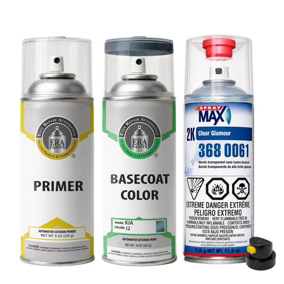 ERA Paints I2 - Denim Metallic for Kia Exact Match Automotive Spray Paint - Premium Kit w/ 2K SprayMax Clearcoat