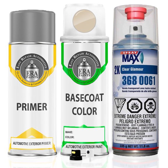 ERA Paints L51A - Creme White for PORSCHE Exact Match Spray Paint Spray - Premium Kit w/ 2K SprayMax Clearcoat
