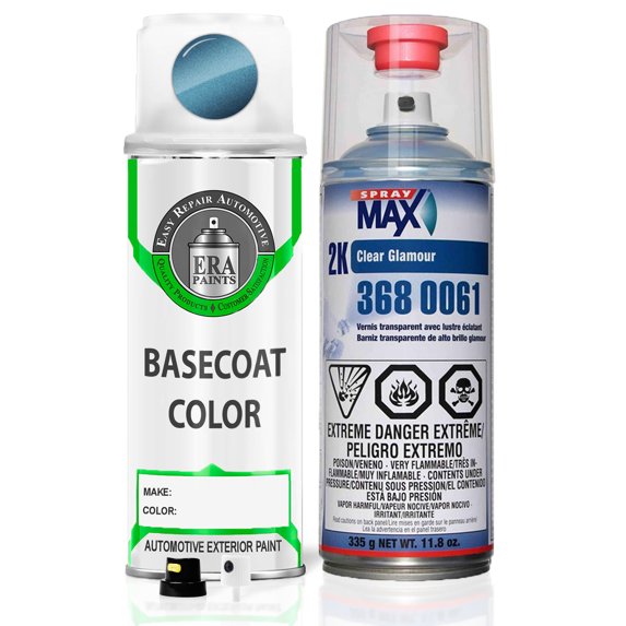ERA Paints LA5J - Pacific Blue Metallic for VOLKSWAGEN Exact Match Spray Paint Spray - Essential Kit w/ 2K SprayMax Clearcoat