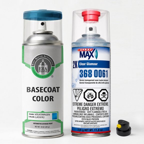 ERA Paints LA5X/K2 - Diving Blue Metallic for Volkswagen Exact Match Automotive Spray Paint - Essential Kit w/ 2K SprayMax Clearcoat