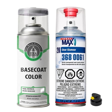 ERA Paints NH830M - Lunar Silver Metallic for HONDA Exact Match Spray Paint Spray - Essential Kit w/ 2K SprayMax Clearcoat