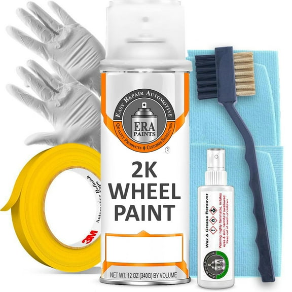 ERA Paints Orange Wheel Paint Kit With Omni-Curing Catalyst - 2K Aerosol High Gloss Chemical Resistant and Extremely Durable Against Color Fade and Brake Fluid