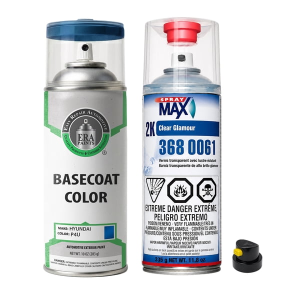 ERA Paints P4U - Cobalt Eclipse Pearl for Hyundai Exact Match Automotive Spray Paint - Essential Kit w/ 2K SprayMax Clearcoat
