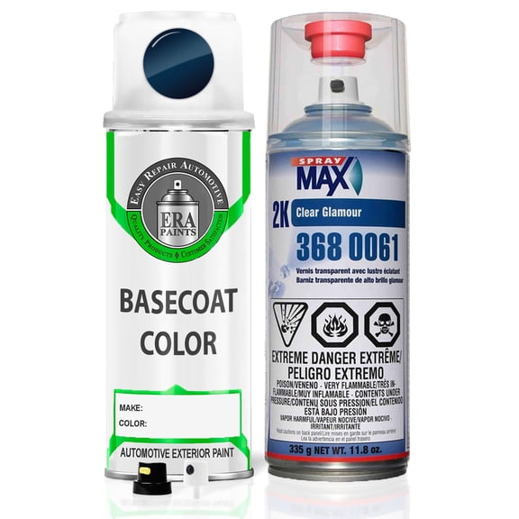 ERA Paints PB8/BB8 - Midnight Blue Pearl for CHRYSLER Exact Match Spray Paint Spray - Essential Kit w/ 2K SprayMax Clearcoat