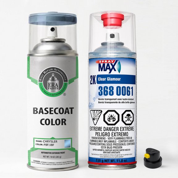ERA Paints PBF/JBF - Sapphire Crystal Metallic for Chrysler Exact Match Automotive Spray Paint - Essential Kit w/ 2K SprayMax Clearcoat