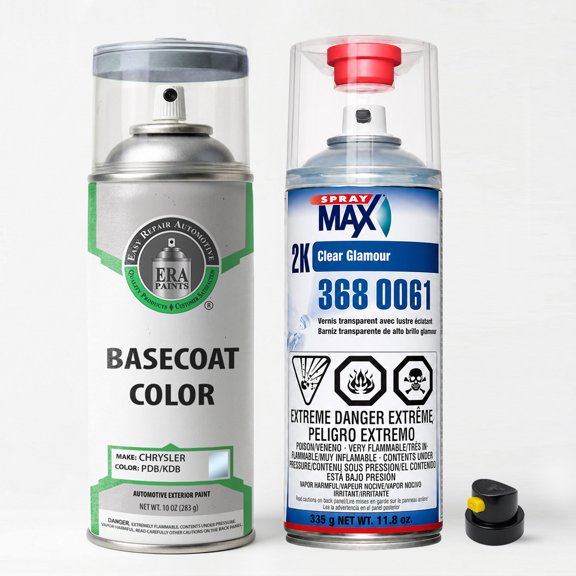 ERA Paints PDB/KDB - Crystal Blue Pearl for Chrysler Exact Match Automotive Spray Paint - Essential Kit w/ 2K SprayMax Clearcoat