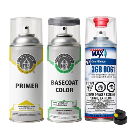 ERA Paints PDR/ZDR - Graphite Slate Gray Metallic for JEEP Exact Match Spray Paint Spray - Premium Kit w/ 2K SprayMax Clearcoat