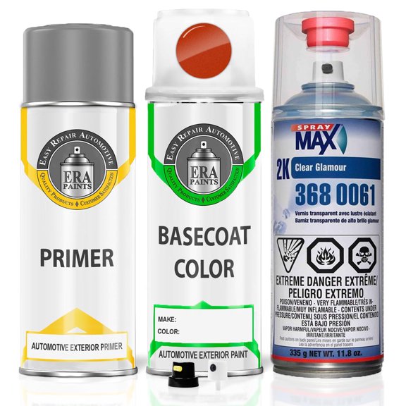 ERA Paints PLC/FLC - Hemi Orange Pearl for DODGE Exact Match Spray Paint Spray - Premium Kit W/ 2K SprayMax Clearcoat