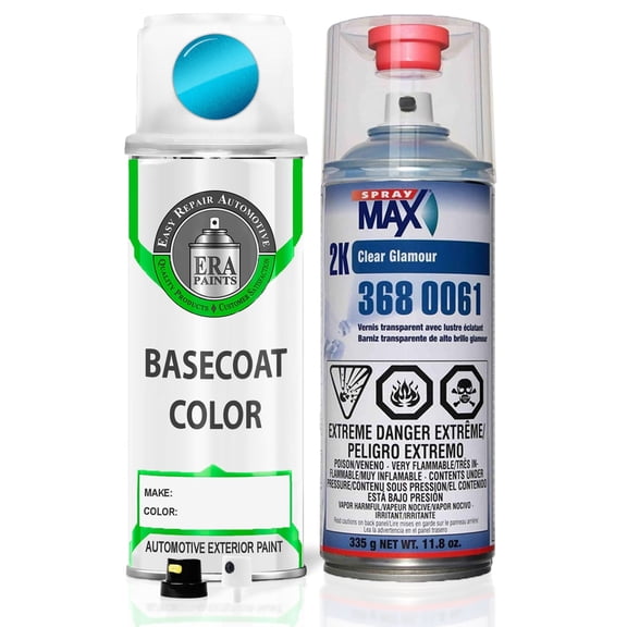 ERA Paints PQD/FQD - Surf Blue Pearl for CHRYSLER Exact Match Spray Paint Spray - Essential Kit W/ 2K SprayMax Clearcoat